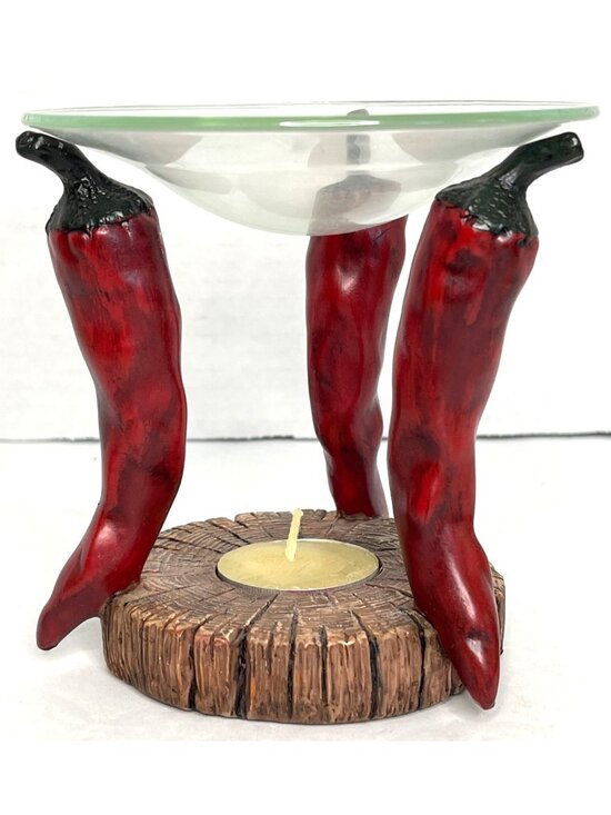 Unbranded Other - Vintage 90s Red Chili Pepper Wax Warmer Oil Burner Candle Holder Southwestern